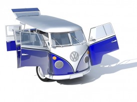 VW Samba Opened Doors 3D Object | FREE Artlantis Objects Download